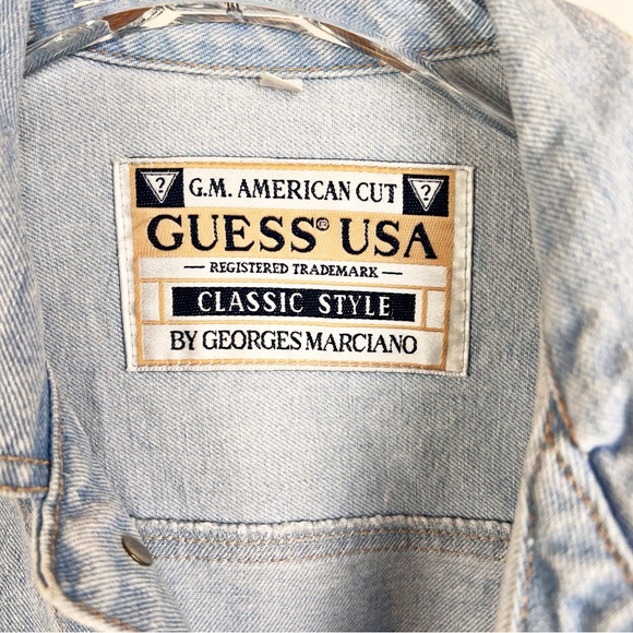 GUESS USA CLASSIC STYLE by George Marciano Green Label Light Wash Jean Jacket XL - Picture 3 of 14